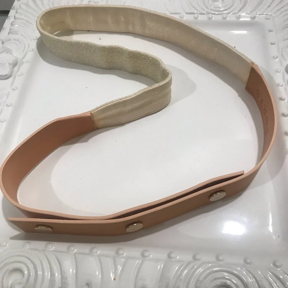 PORTS 1961 Leather belt size 12 shimmer cream/natural color